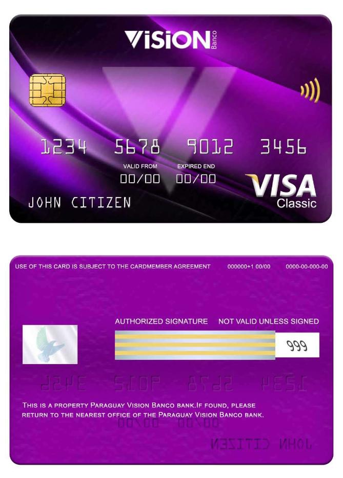 Paraguay Vision Banco bank visa classic card